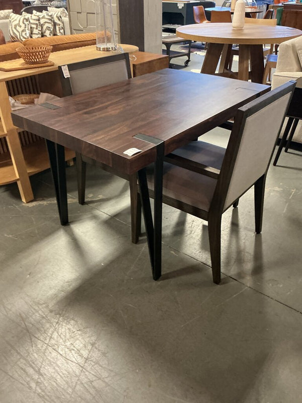 Dark Mango Wood Dining Table Metal Leg