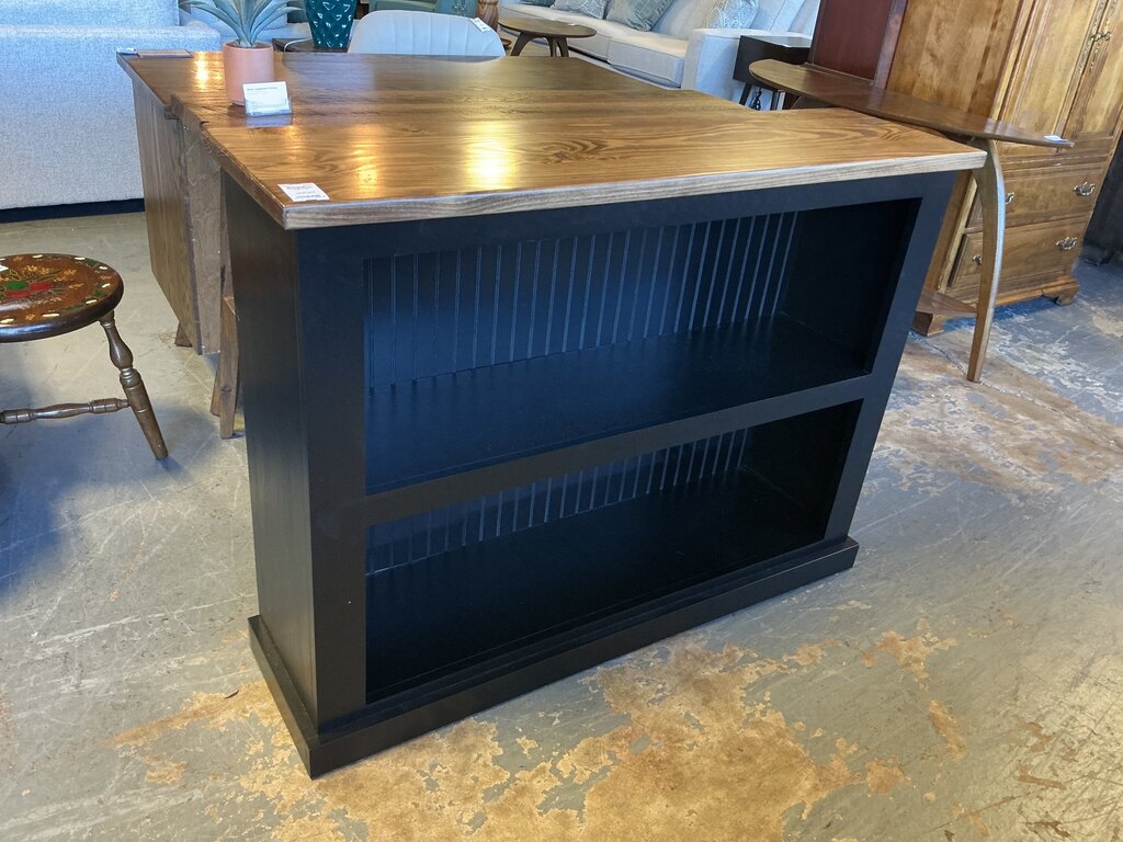 4' Black Bookcase Light Top