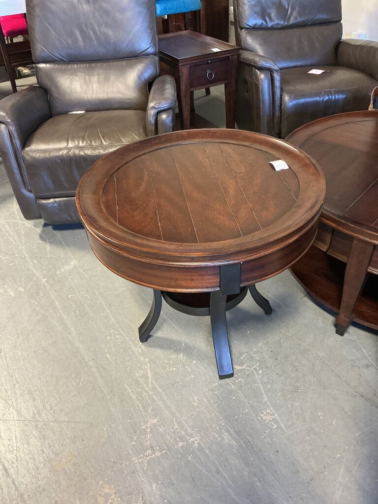 Wood Round End Table