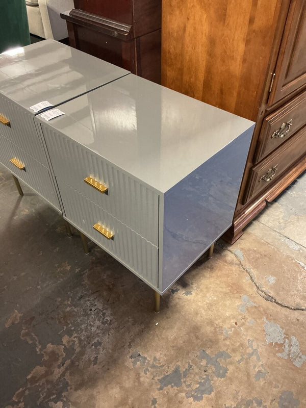 Ceandro 2 Drawer Nightstand- Grey (as-is)