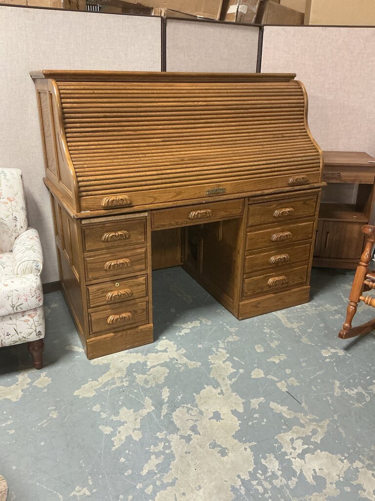 Oak Roll Top Desk