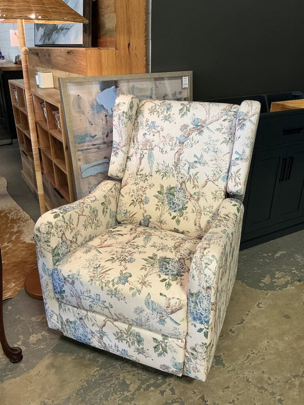 George Manual Swivel Glider Recliner-FLORAL