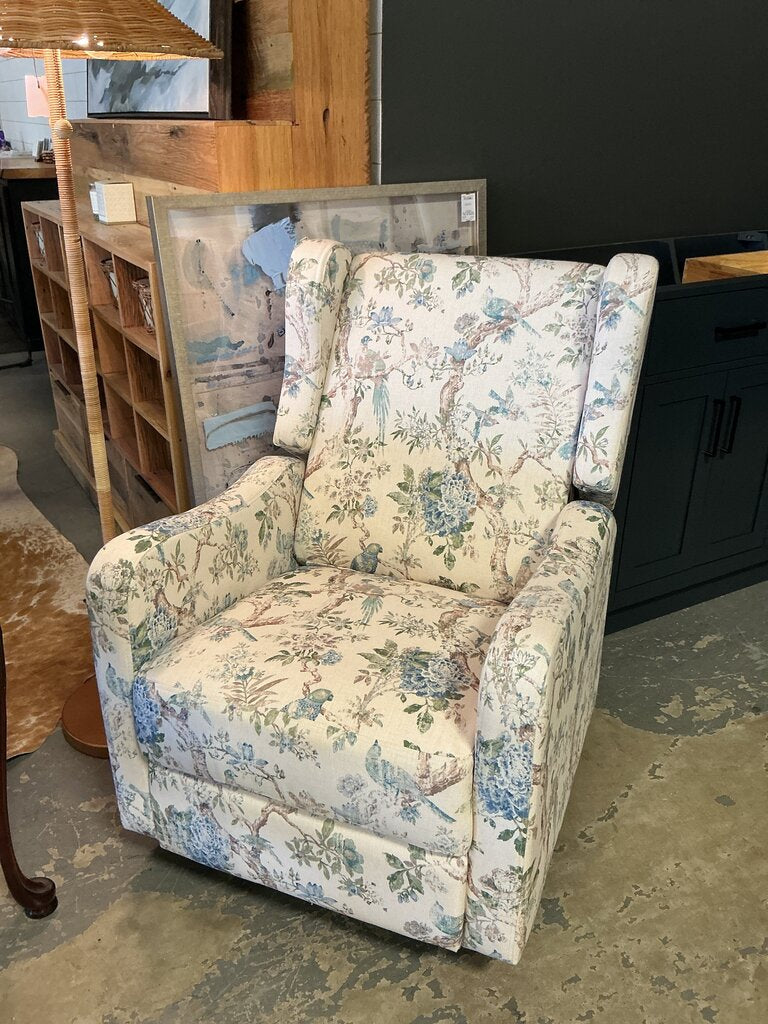 George Manual Swivel Glider Recliner-FLORAL