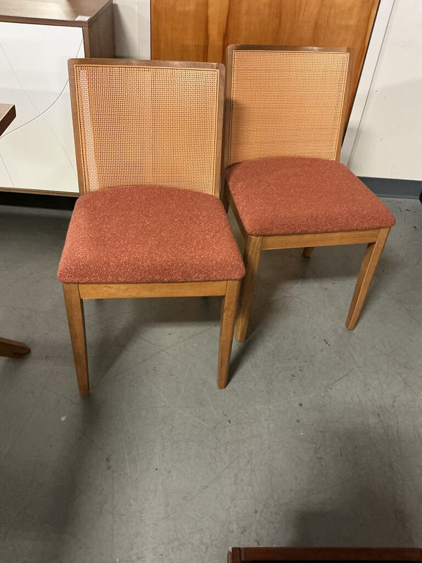 Cane Back Dining Chair - Terra Cotta (Pair)