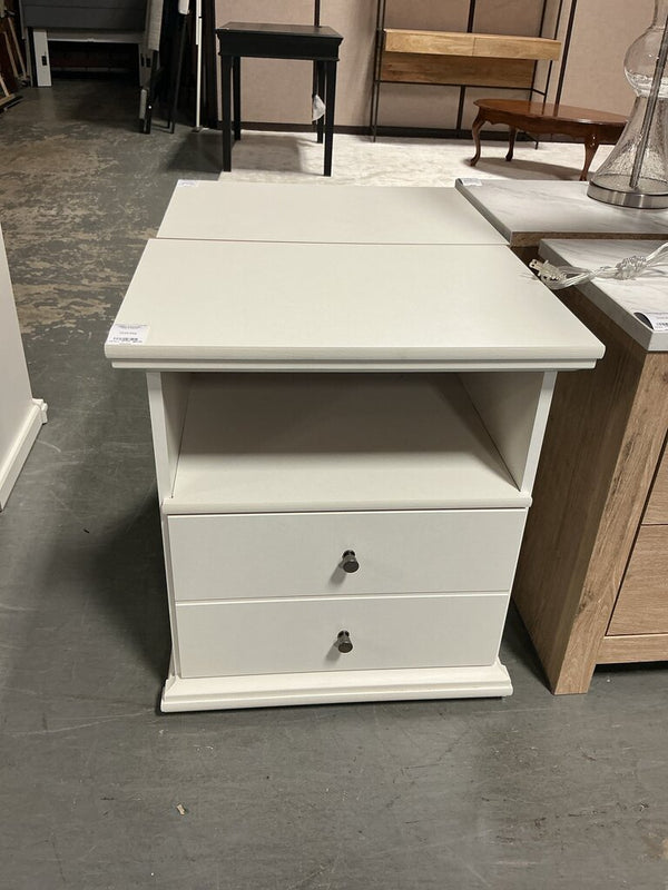 White 2 Drawer Nightstand