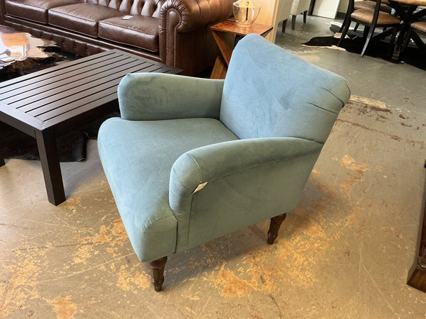 Traditional Accent Chair - Ocean Velvet - Espresso