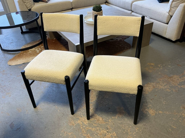 Black Dining Chair- Ivory (Pair)
