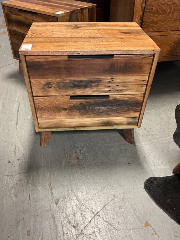 Amish MCM Style 2 Drawer Nightstand- Medium Stain