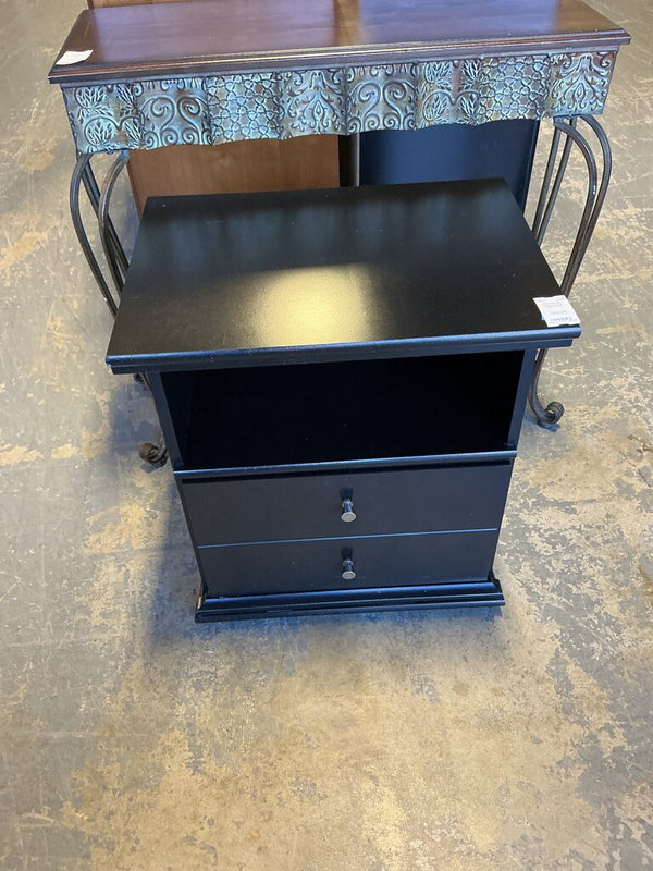 1 Drawer Black Nightstand
