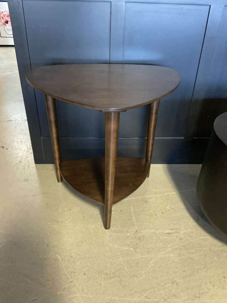 2-Tier MCM Style End Table (Dark Walnut)