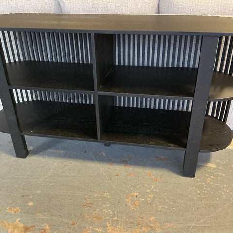 Black Slatted Console Shelf - 61"