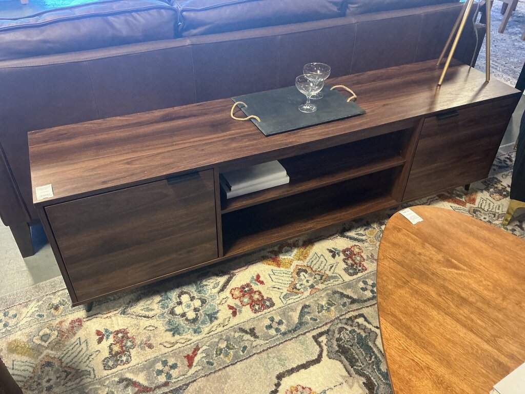 Nora 70" Contemporary Dark Walnut Tone Console