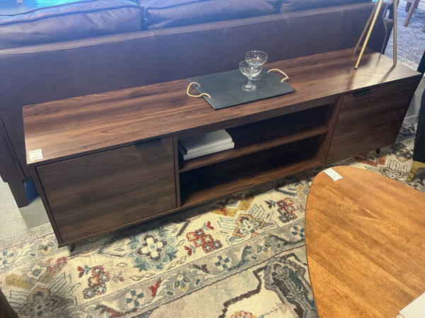 Nora 70" Contemporary Dark Walnut Tone Console