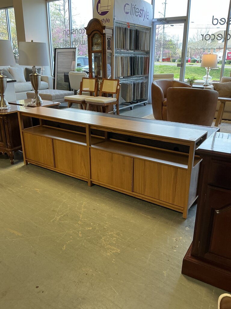 Open Plan Long and Low Bookcase with Storage
