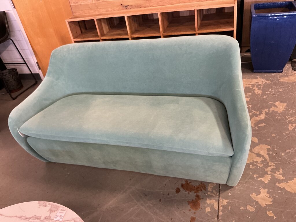 Aqua Velvet Loveseat