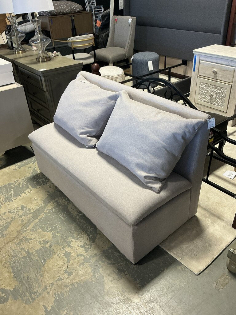 Grey Upholstered Sofa Bench w/ Storage