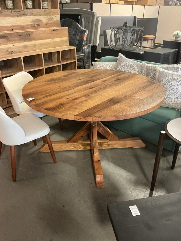 54" Round Amish Dining Table - Medium Stain