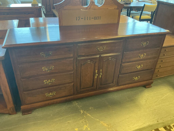 Cherry Tone 12 Drawer Dresser w/ Mirror