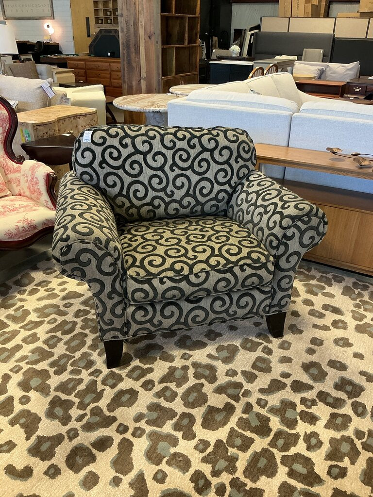 Grey & Black Patter Armchair