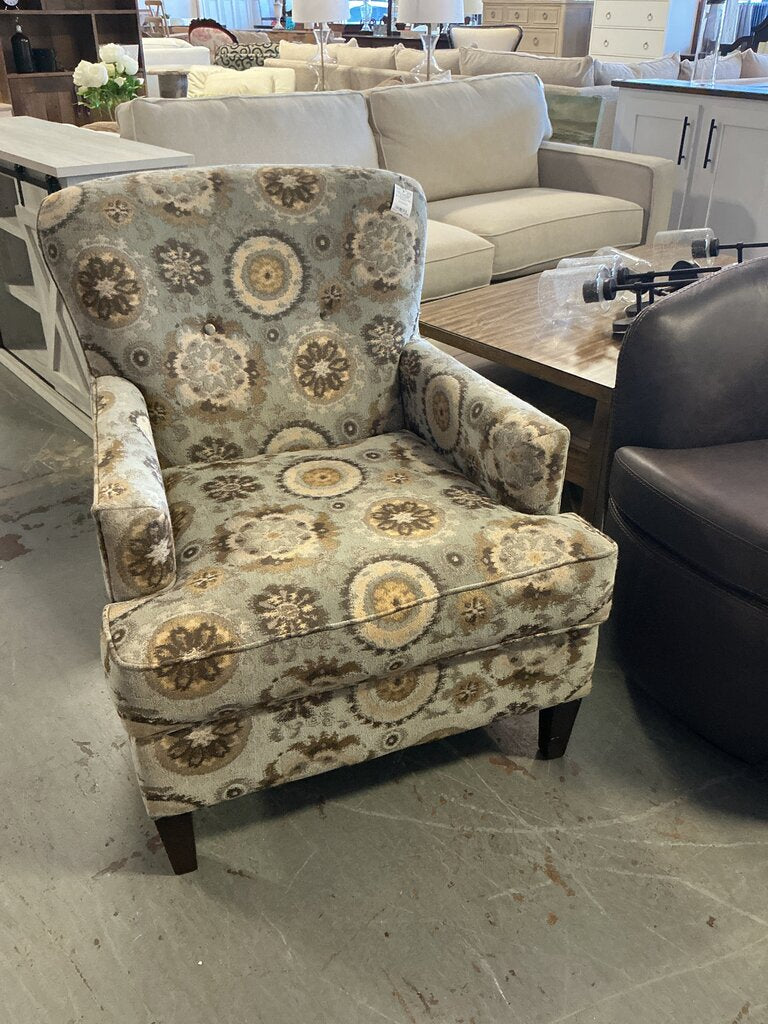 Dark Gray Armchair Armchair (Brown/Yellow/Tan Pattern)