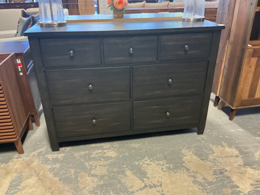 7 Drawer Dark Wood Dresser