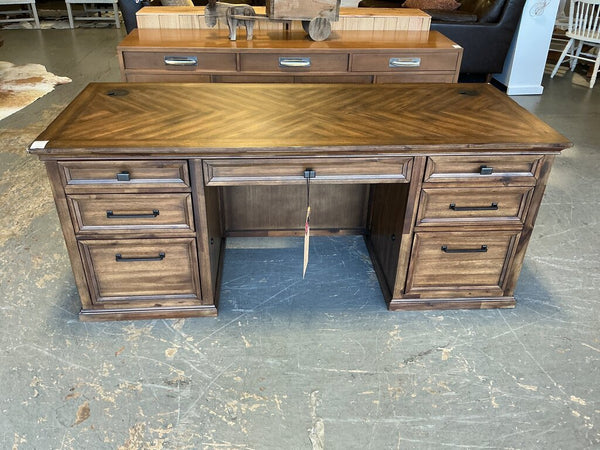 Porter Brown Double Pedestal Executive Desk (As-Is)