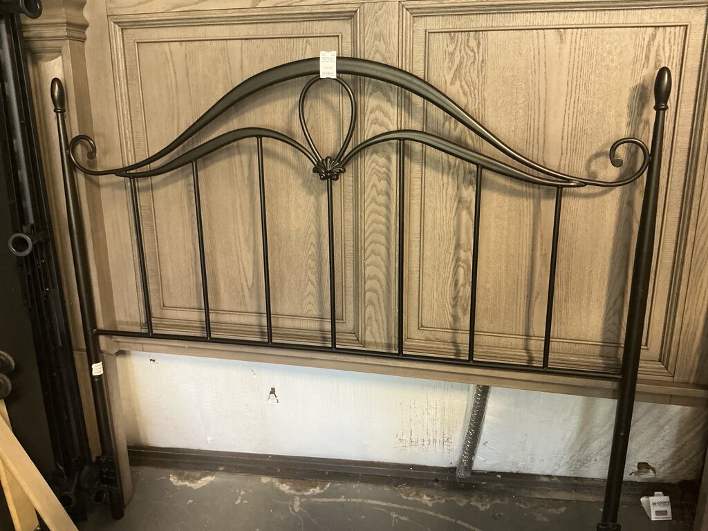 Black Metal Bed - Queen (Headboard & Rails)