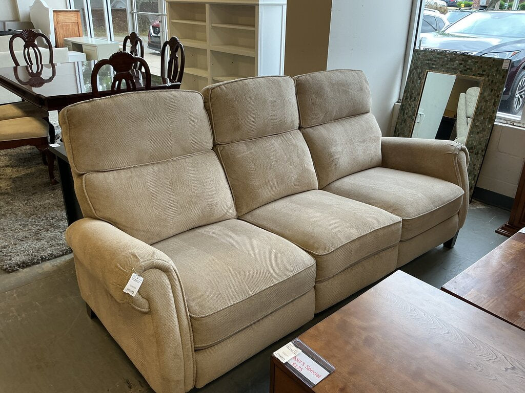 Beige Power Reclining Sofa