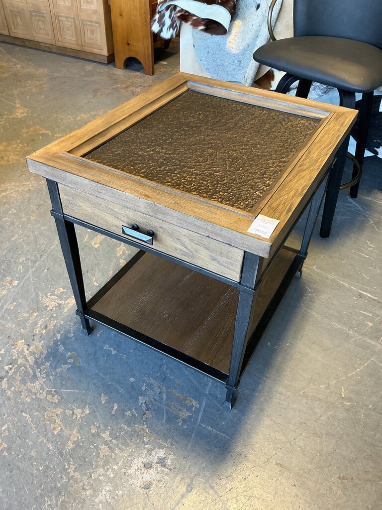 Hammary Two Tier End Table with Metal Top