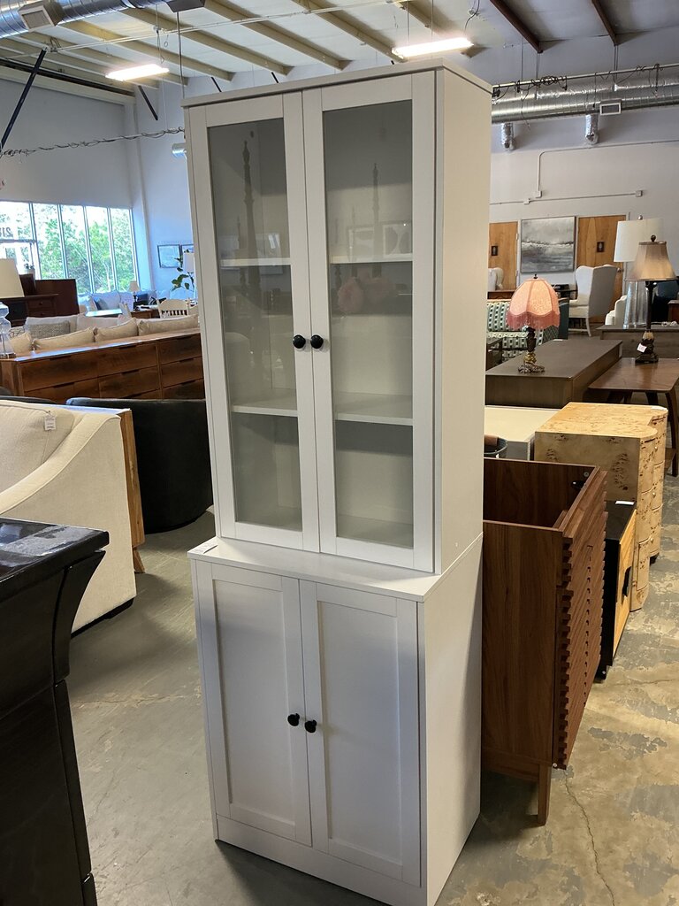 2 Cabinet w/ Glass Doors- White