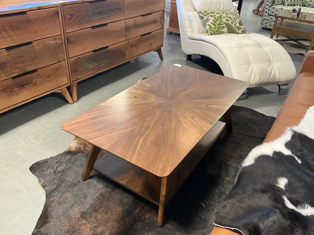 Sunburst Inlay Rectangular Coffee Table