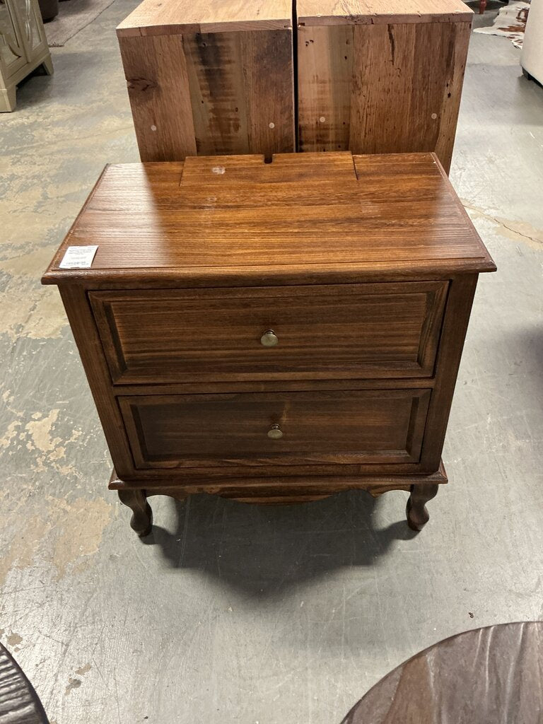 Hippe 24" Tall 2 Drawer Nightstand-Walnut (As-Is)