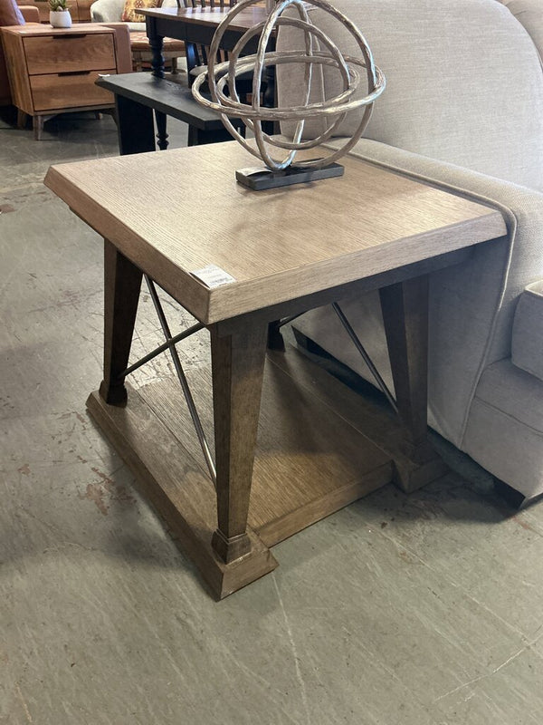 Two-Tier Light Wood End Table