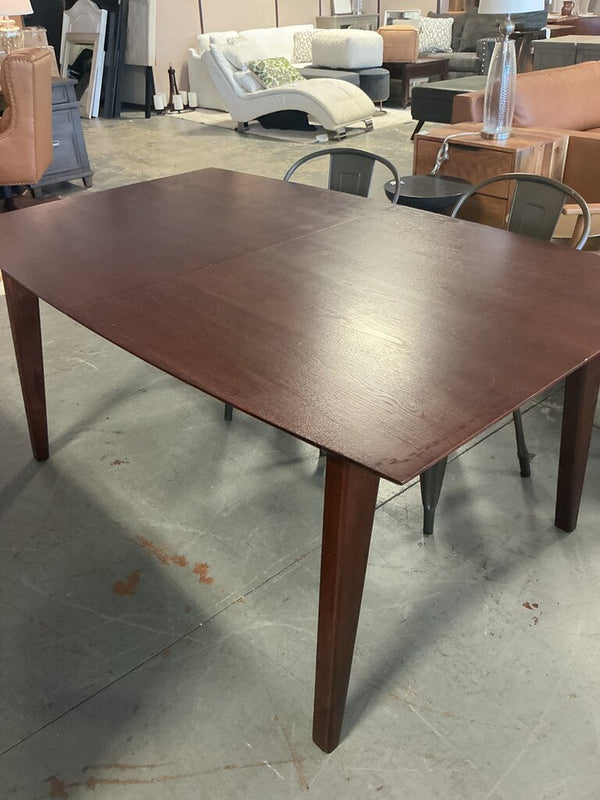 Draper Rectangle MCM Dining Table- Walnut w/ Butterfly Leaf (As-Is, Vaneer)