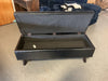 Avalon Contemporary Faux Leather Storage Bench- Midnight Black