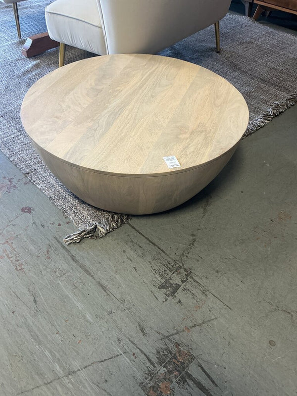 Elmbrook Drum Coffee Table- White Wash