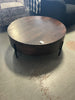 Rayburn Mango Wood Round Drum Coffee Table- Walnut (as-is scratch)