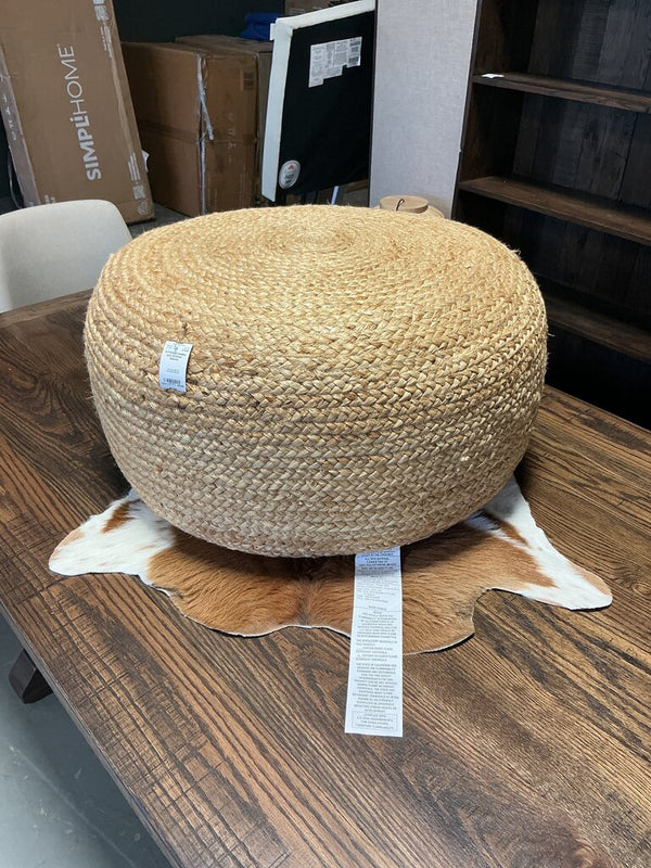 Addley Jute Ottoman - Natural