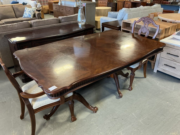 Ornate Dining Table w/ 2 Armchairs