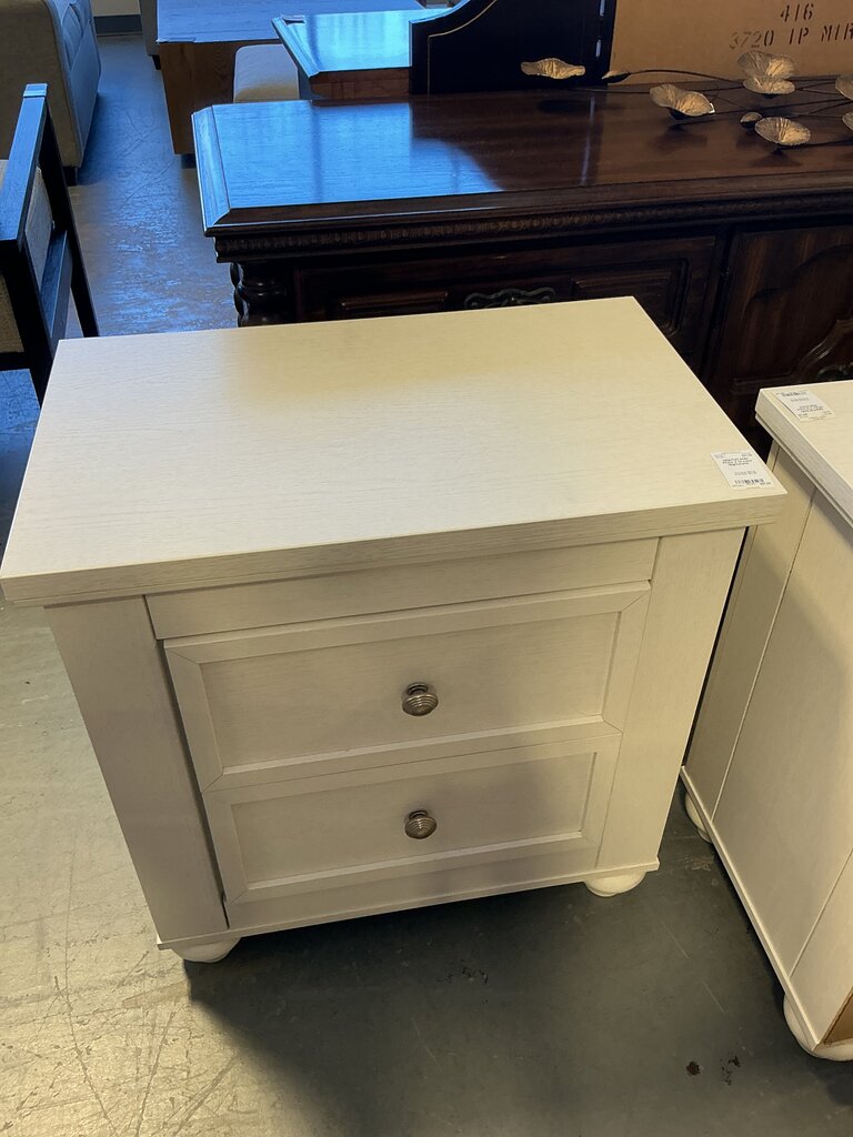 White 2 Drawer Nightstand