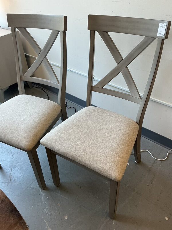 (Pair) Grey X-Back Dining Chair