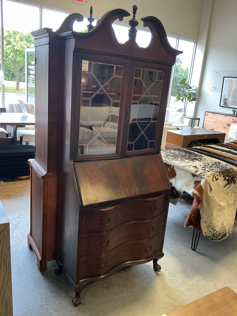 Vintage Dark Stain Secretary Desk