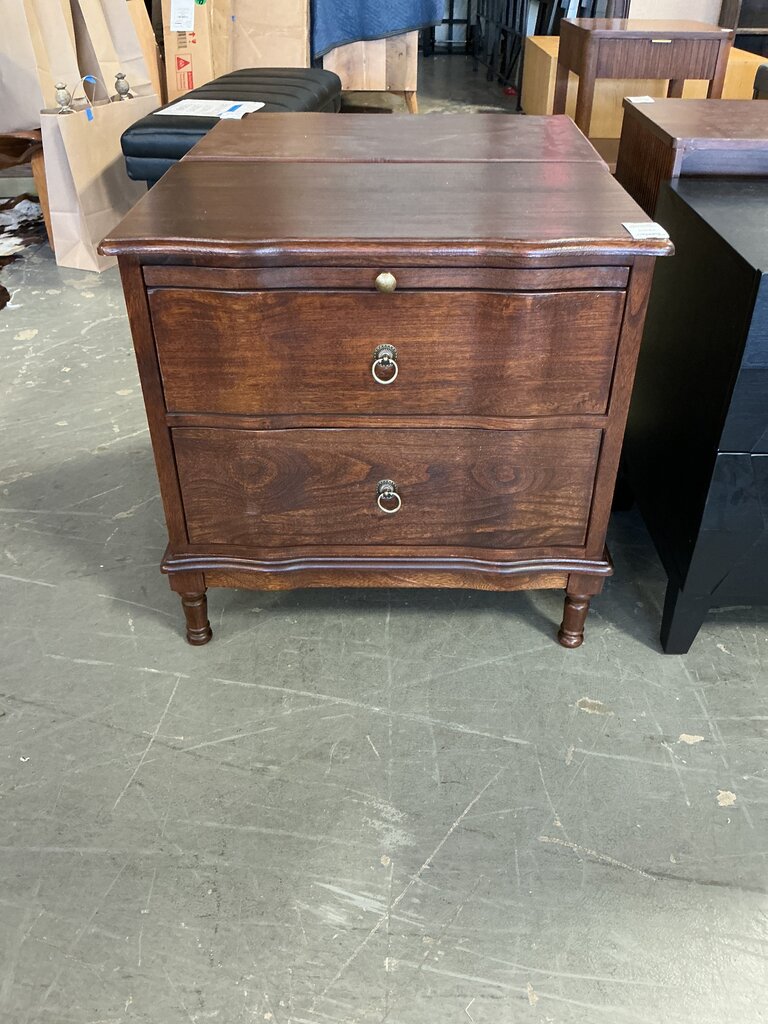 Becky 2-Drawer Nightstand-Walnut