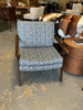 Haverty's Blue Pattern Accent Chair (Wood Arm)