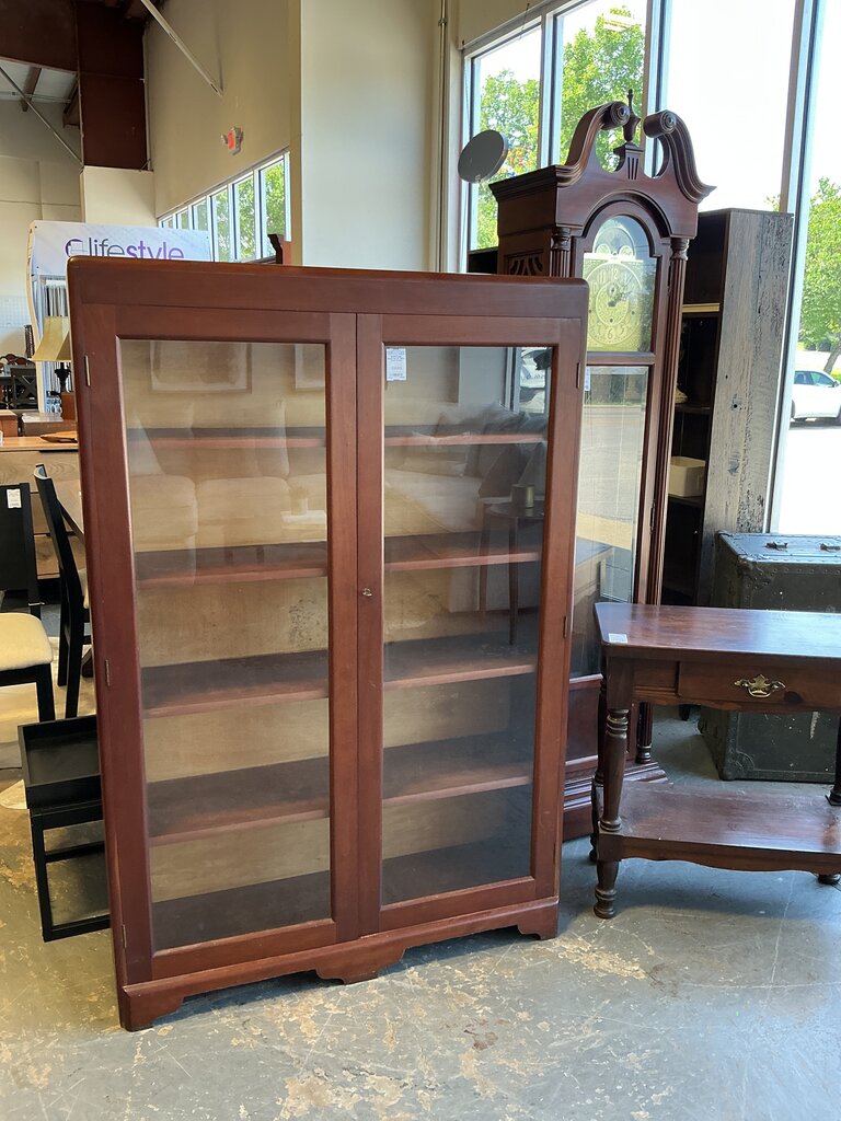 Bookcase W/ Glass Doors & Key