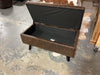 Owen Faux Leathe Storage Ottoman- Distressed Chestnut Brown