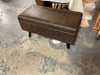 Owen Faux Leathe Storage Ottoman- Distressed Chestnut Brown