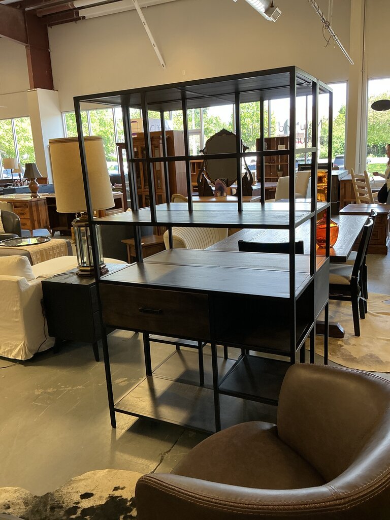 Black & Metal Asymmetrical Bookcase