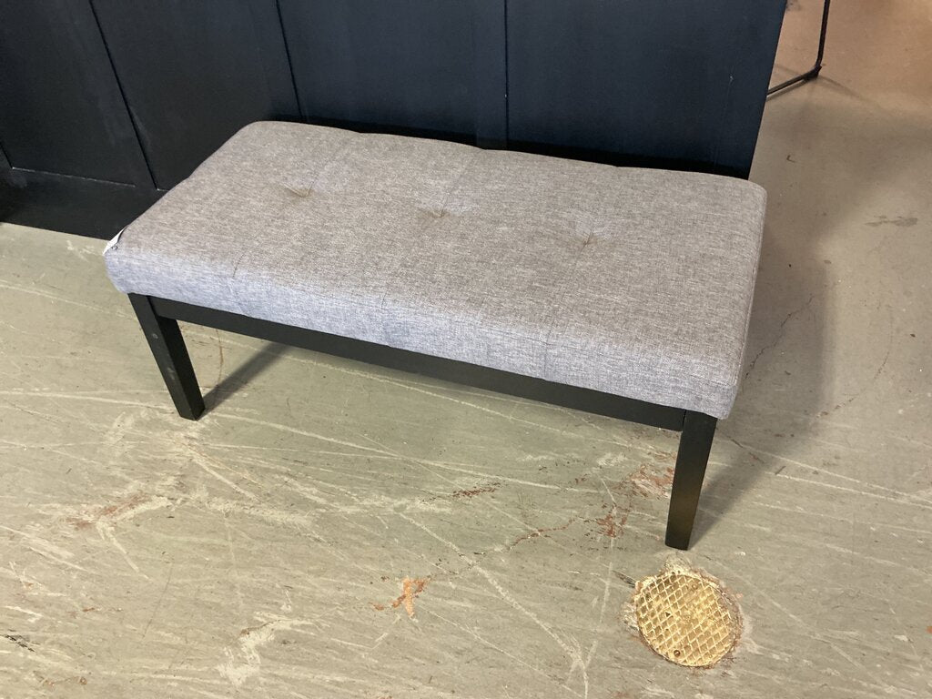 Lacey Contemporary Tufted Bench- Slate Grey