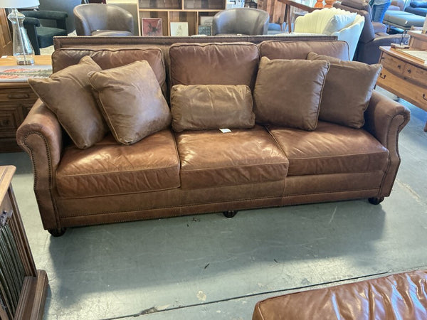 King Hickory Leather Sofa (As-Is, Tear)